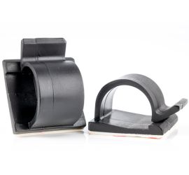 WKK - Selbstklebende Kabelhalter - Zum universellen Gebrauch - 18 mm - Schwarz - 100 Stück