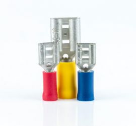 5,0 mm Gelb PVC Kabelverbinder Steckverbinder 50 Stk Rundstecker 4,0-6,0 mm² 