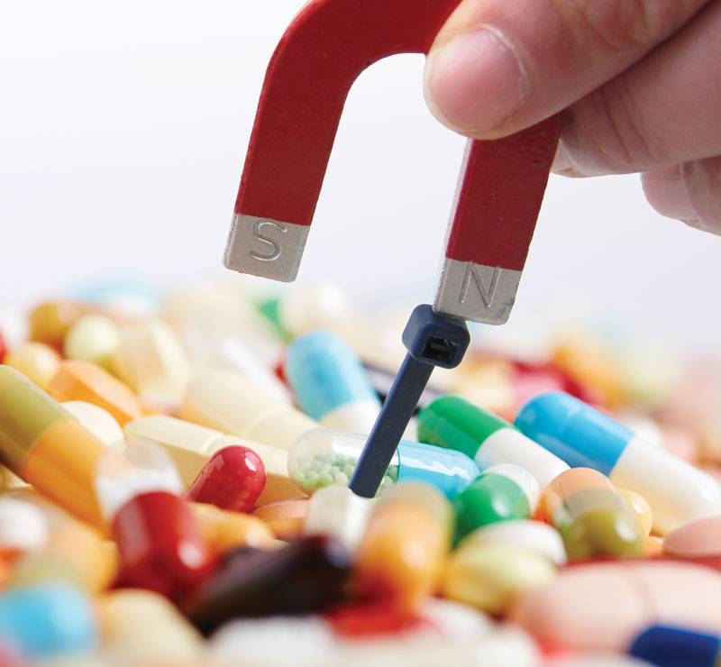 Detectable cable ties for the pharmaceutical industry